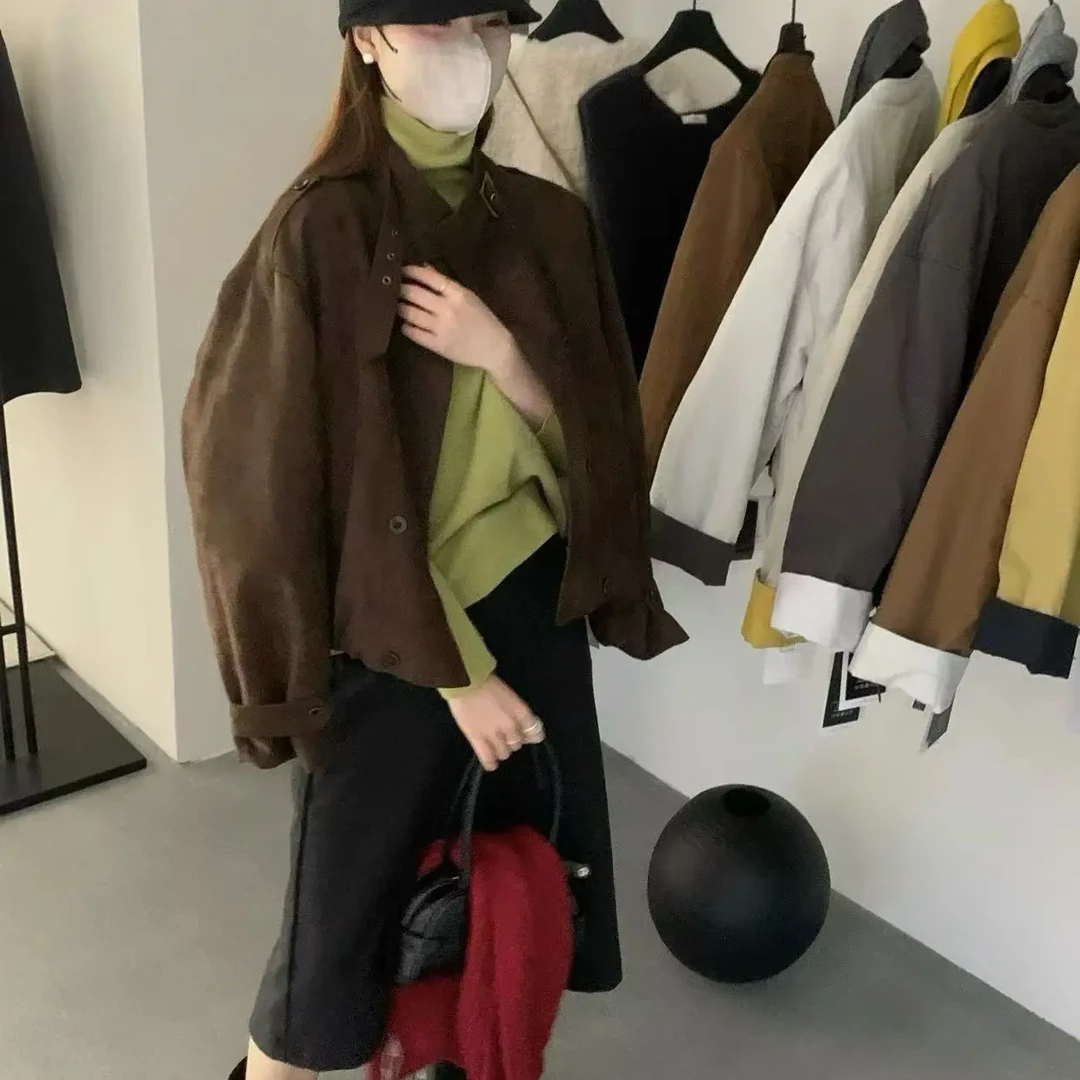 立领短外套秋冬韩版宽松百搭