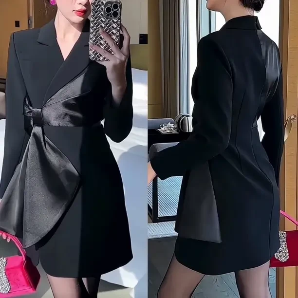 2025春季新款时尚显瘦气质女士网红洋气连衣裙百搭款