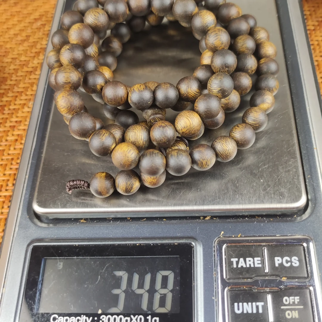 沉香沉香圆珠多圈手串卡0.8mm克重27克+