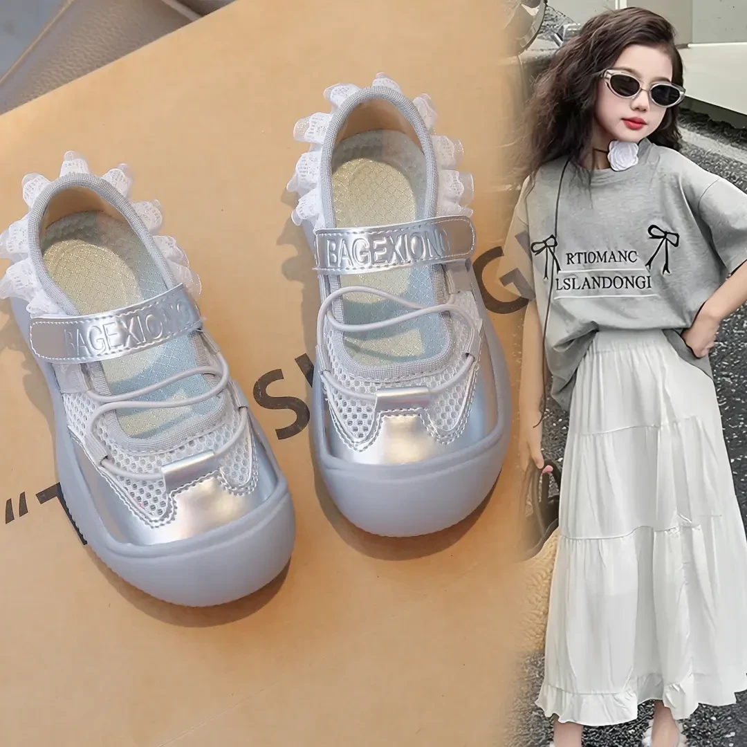 女童芭蕾风运动凉鞋夏季2025儿童透气玛丽珍老爹鞋软底休闲鞋