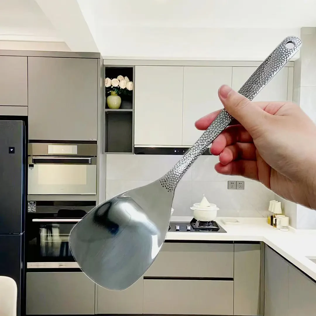 【漫姐工厂】CROWHITO/克洛华蒂304不锈钢锅铲锤纹把手户外炒菜铲