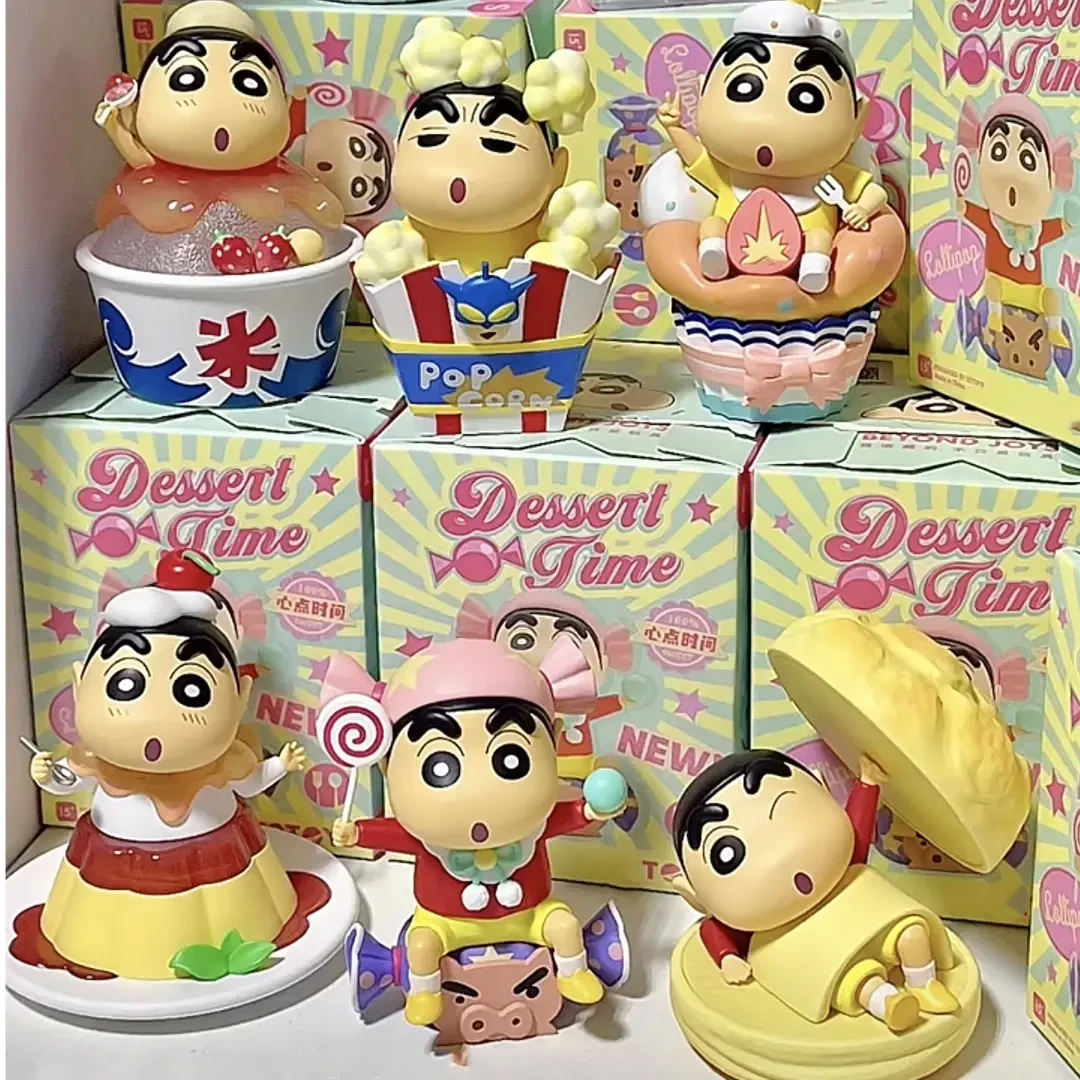 蜡笔小新手办点心时间盲盒周边公仔野原新之助桌面摆件玩偶礼物女