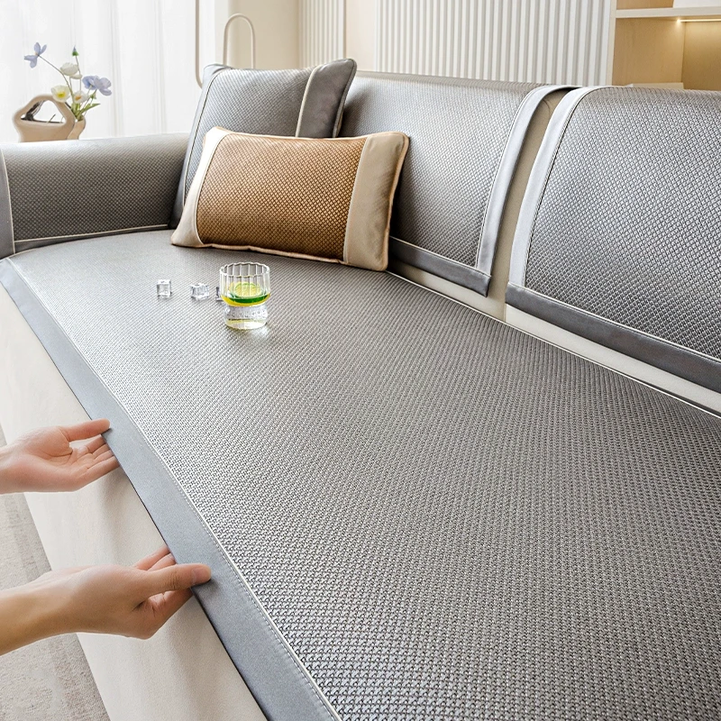 夏季凉席坐垫藤席凉垫夏天款冰垫2025新款防滑沙发垫沙发套罩盖布