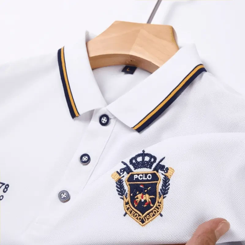 【国际品牌-2件装】新款男士短袖polo衫商务轻奢帅男装英伦男士凉感