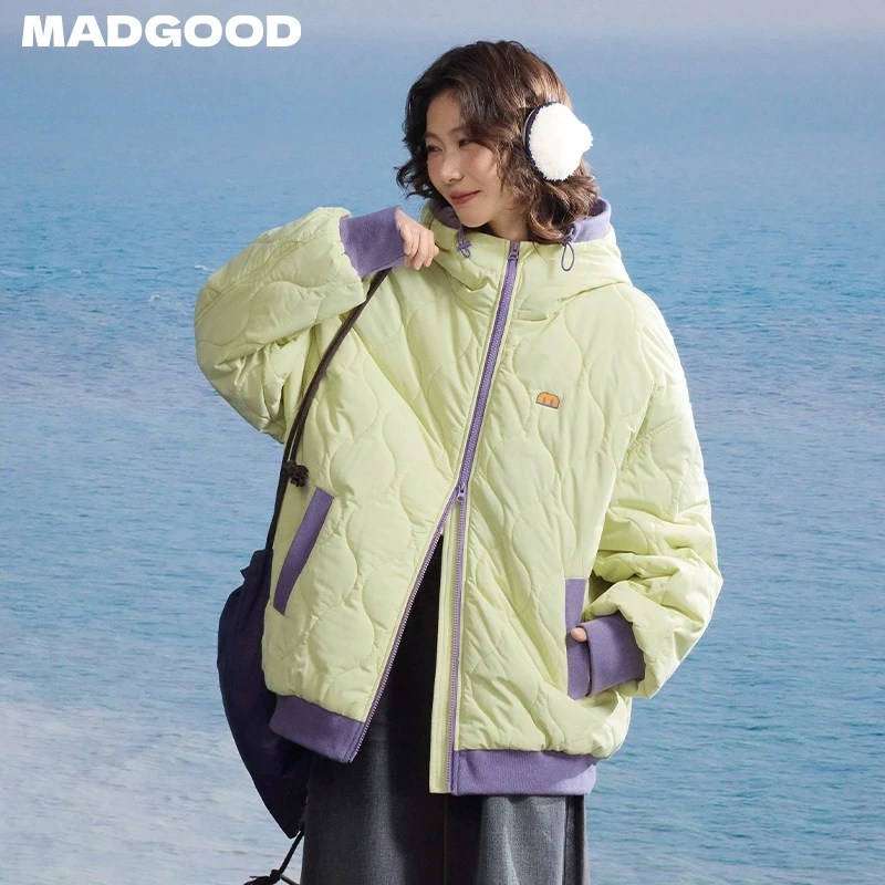 madgood马得工地日系葫芦形绗棉保暖撞色时尚棉服MDGDMF241545