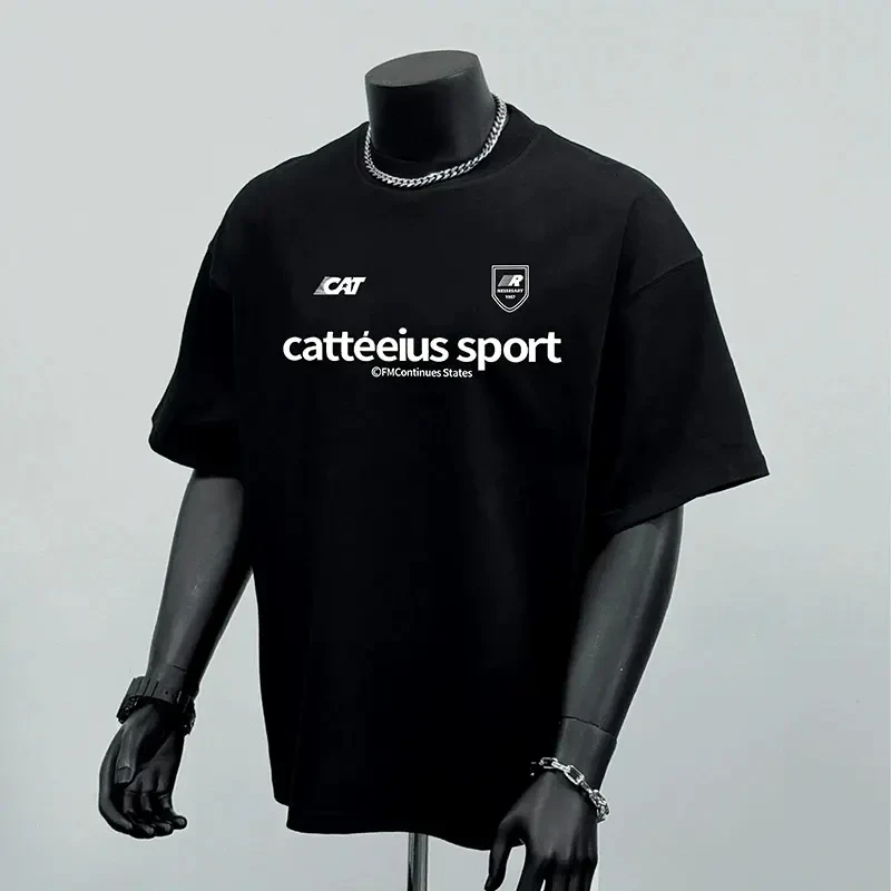 男t恤夏季新款欧美潮牌ins字母印纯棉设计感宽松休闲百搭上衣T恤