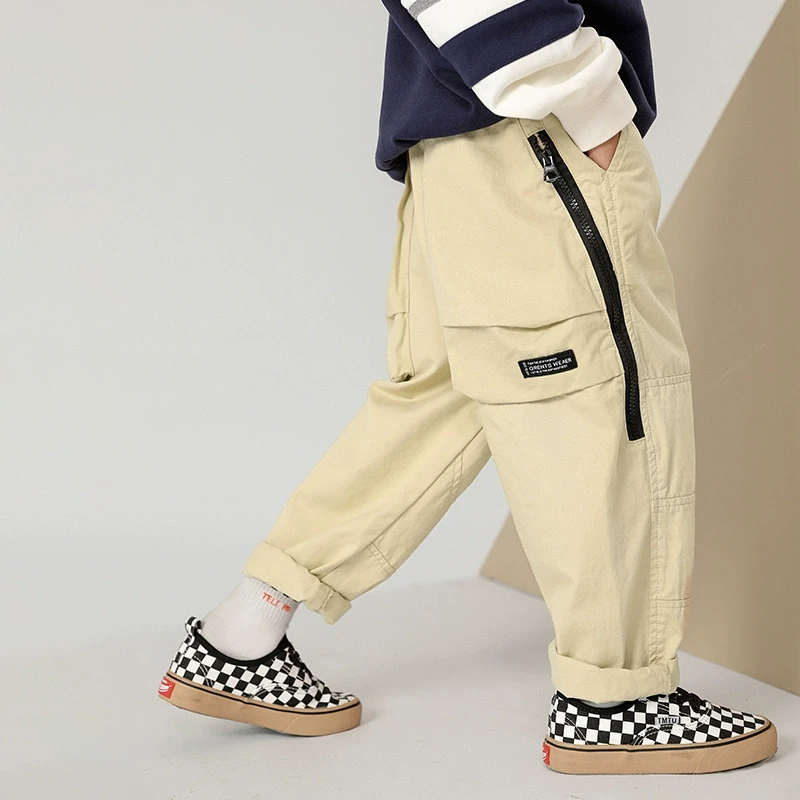 米西果男童裤子儿童长裤秋季2025新款春秋款工装休闲裤男孩潮童装