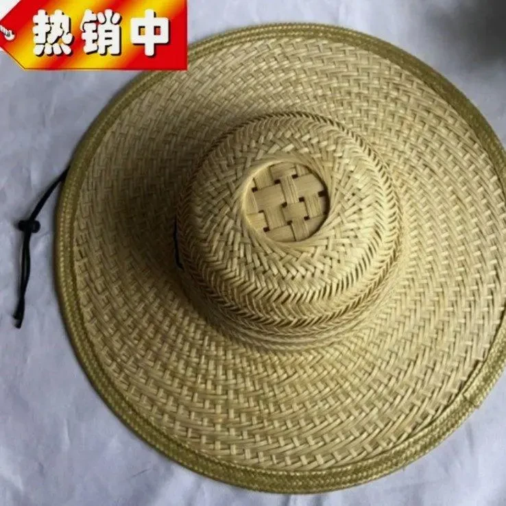 男士钓鱼草帽大沿竹编遮阳帽男女采茶务农太阳帽古镇装饰帽子C456
