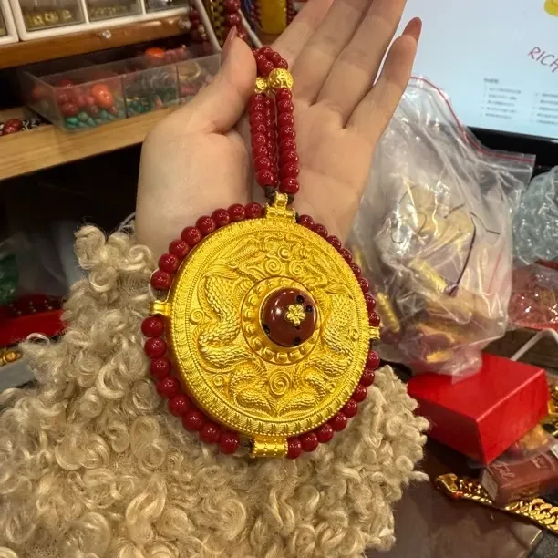 锆石（处理）藏地吉祥神鸟项链