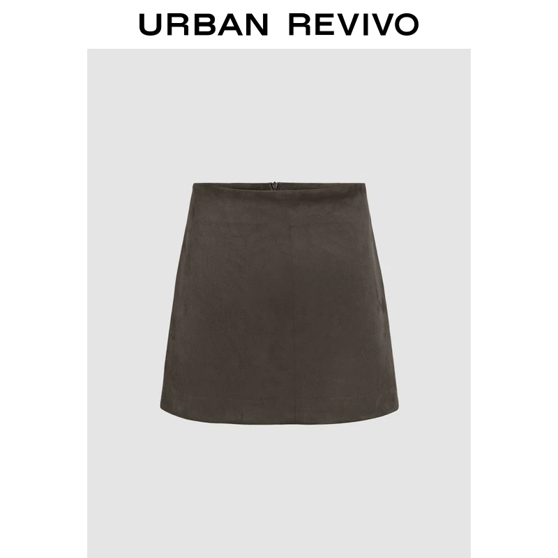 UR2025秋季新款女装复古雅丹风后拉链短款半裙UWM550003