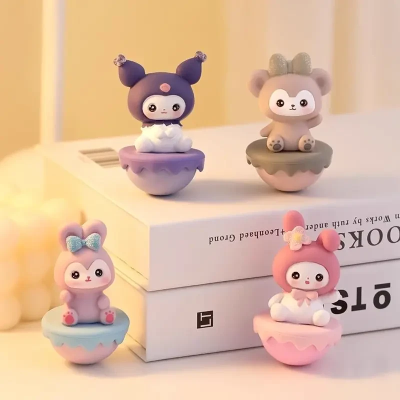 网红不倒翁库洛米可爱卡通车载摆件办公室桌面装饰公仔少女心摆饰