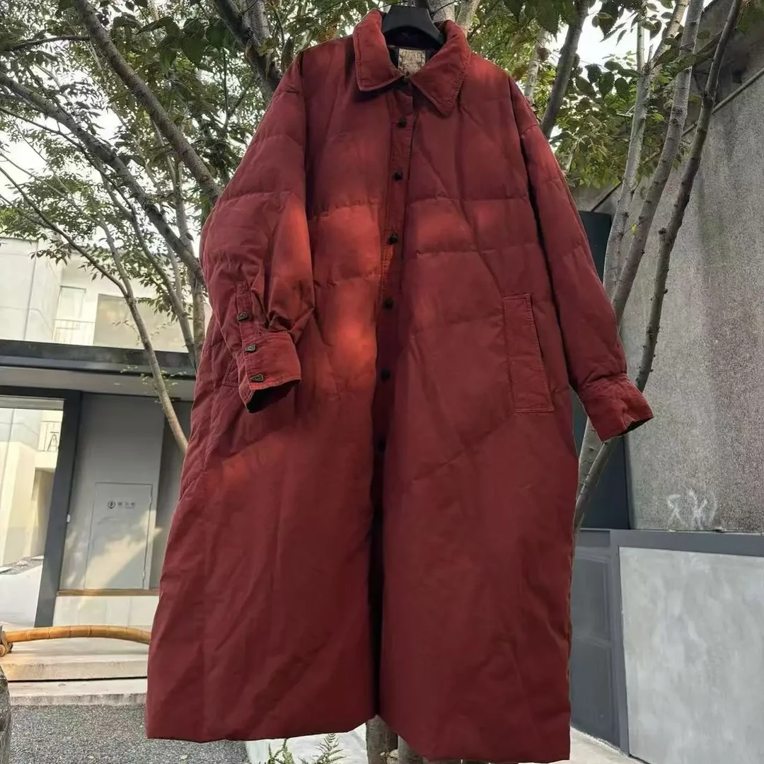 荼33804 95白绒长款羽外套 衣长112公分左右
