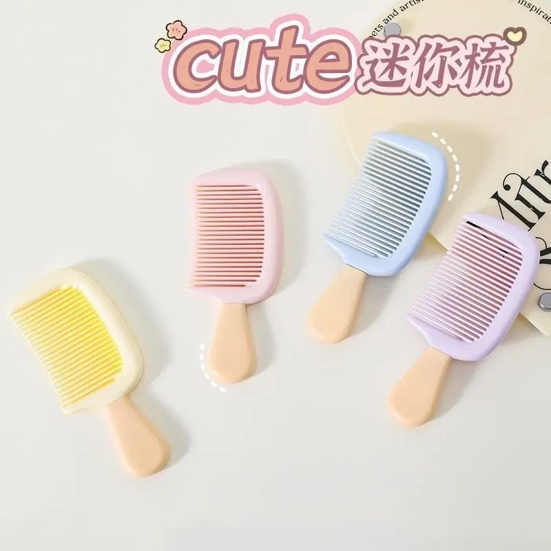 梳子高颜值可爱冰淇淋防静电小号中齿梳子加厚耐用便携式塑料梳子