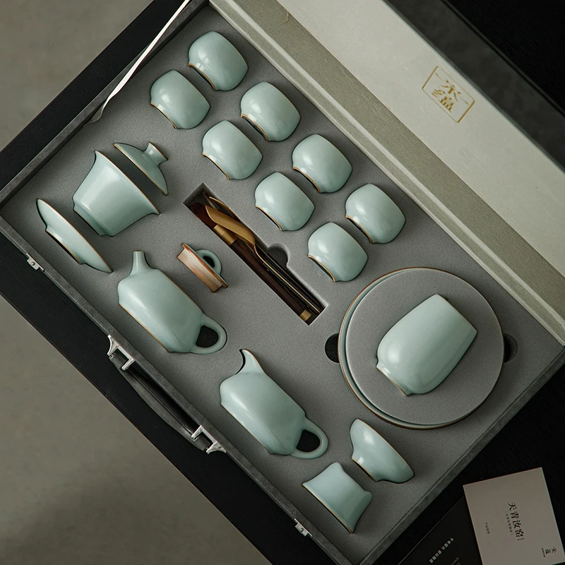 唐丰宋蕴大师汝窑茶具套装家用高端泡茶专用新年伴手礼送长辈领导