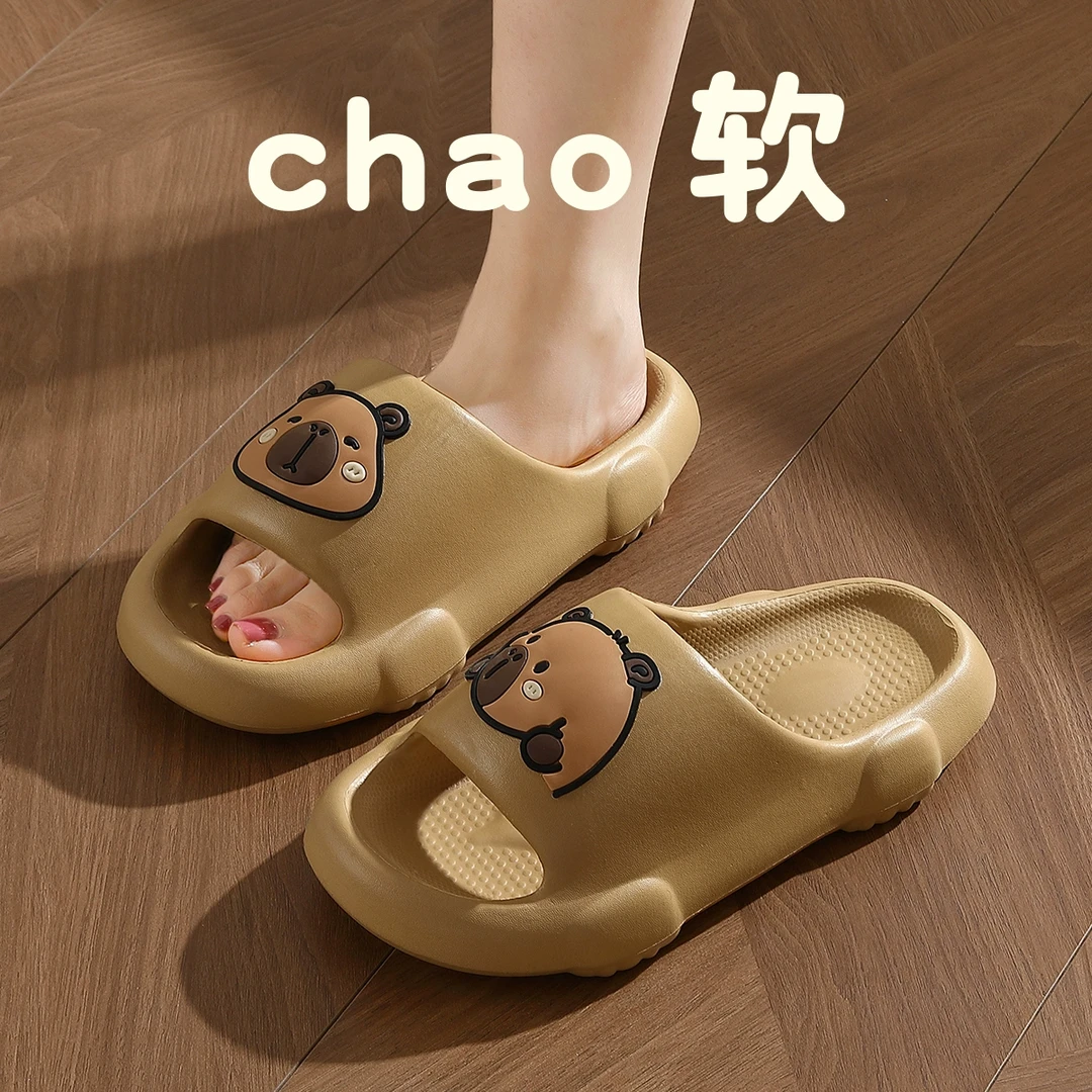 卡皮巴拉拖鞋女款2025新款夏季外穿室内家居防滑厚底eva凉拖鞋女