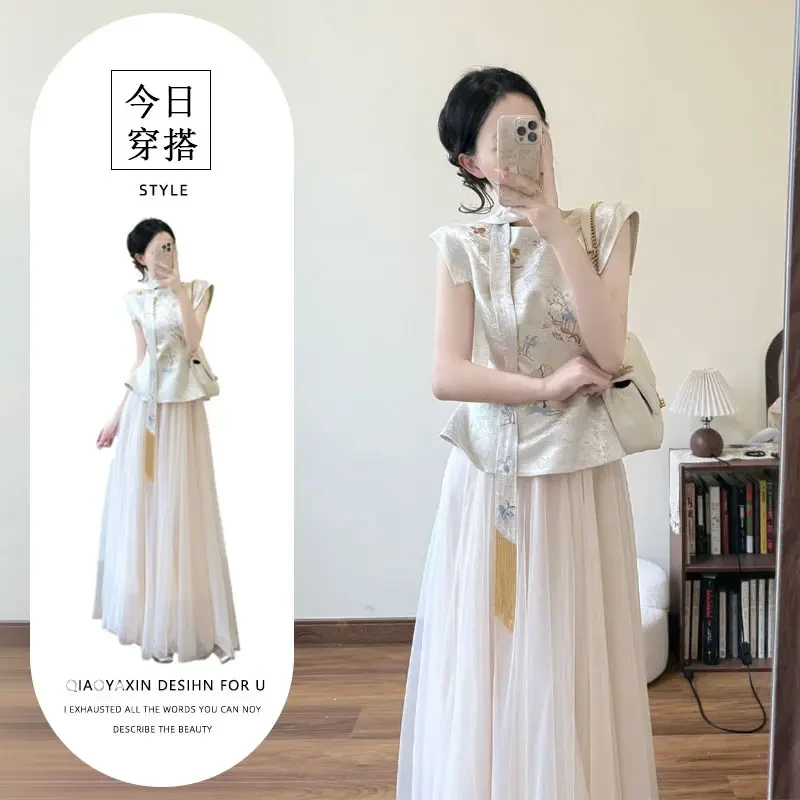 2025超火春装一整套轻奢高级感气质女神范高端新中式上衣套装裙子