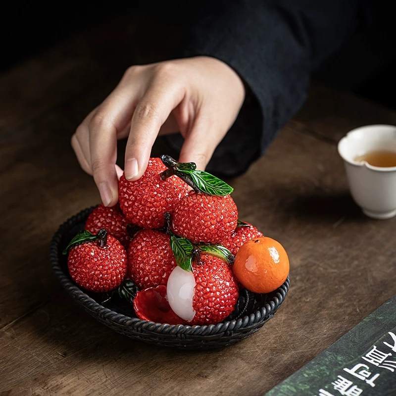 茶宠物变色荔枝摆件精品茶盘茶台装饰品创意茶道茶具配件可养茶玩