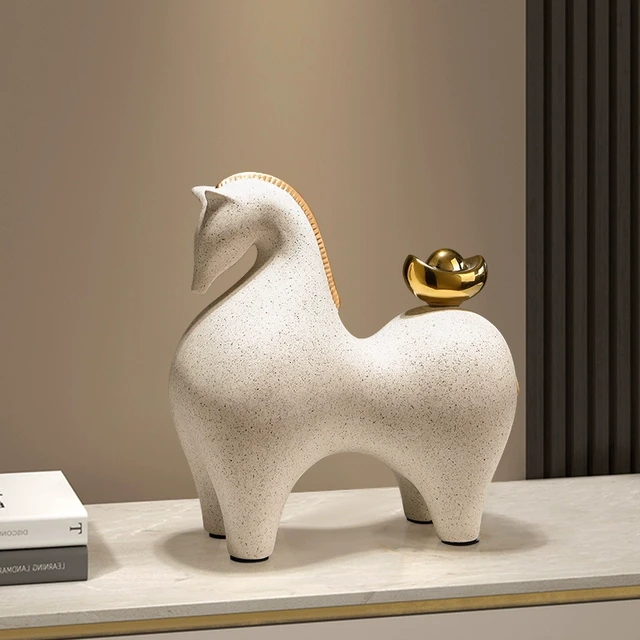 马上有钱摆件新中式客厅办公室装饰品招财开业乔迁新居礼物高档品