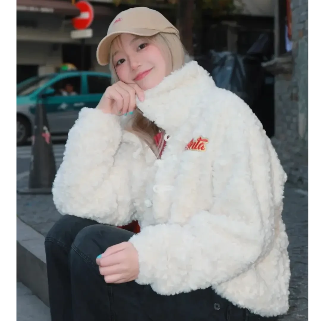 【安踏好事发生】新年款女子加厚针织毛绒外套羊羔绒外套162518733