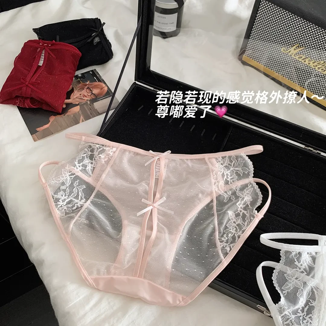 2025新款性感反差沦陷法式少女内裤蕾丝新款透气中腰三角裤内裤女