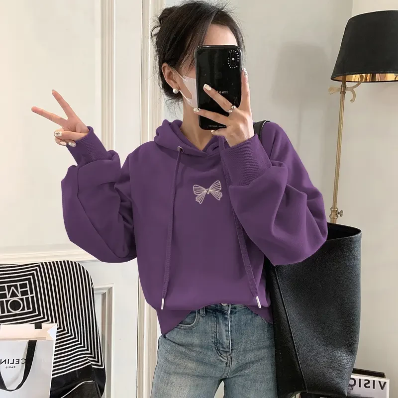 设计感小众秋冬新款2025加绒加厚套连帽卫衣女短款宽松韩版外套