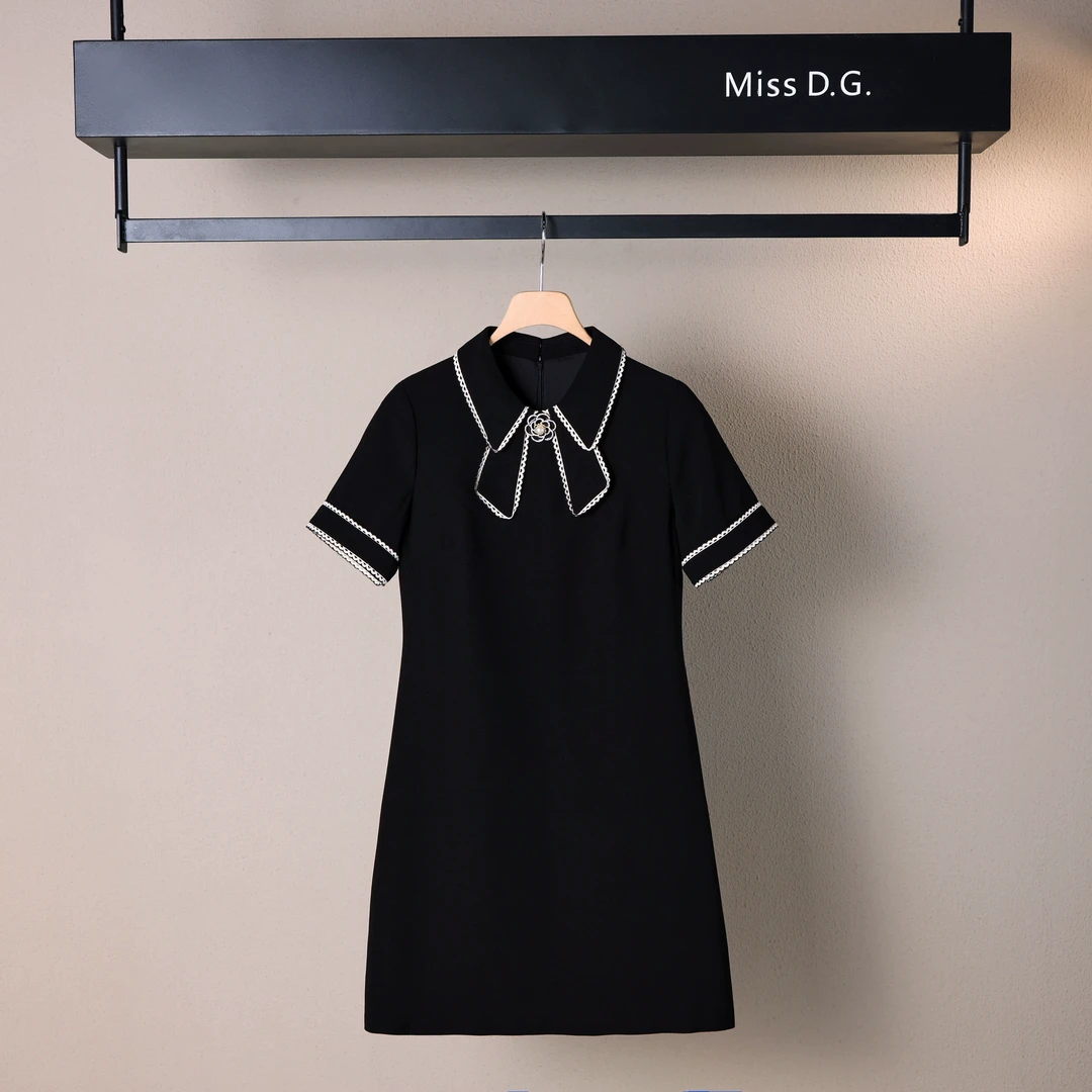 Miss DG 法式小香风连衣裙女2025新款名媛小黑裙显瘦裙子夏WW817