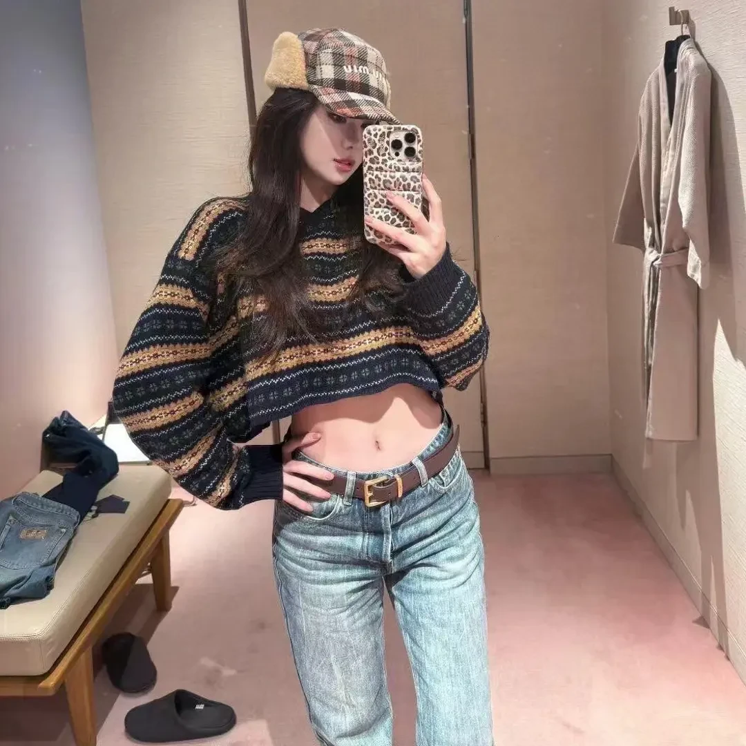 费尔岛针织复古开衫毛衣秋冬