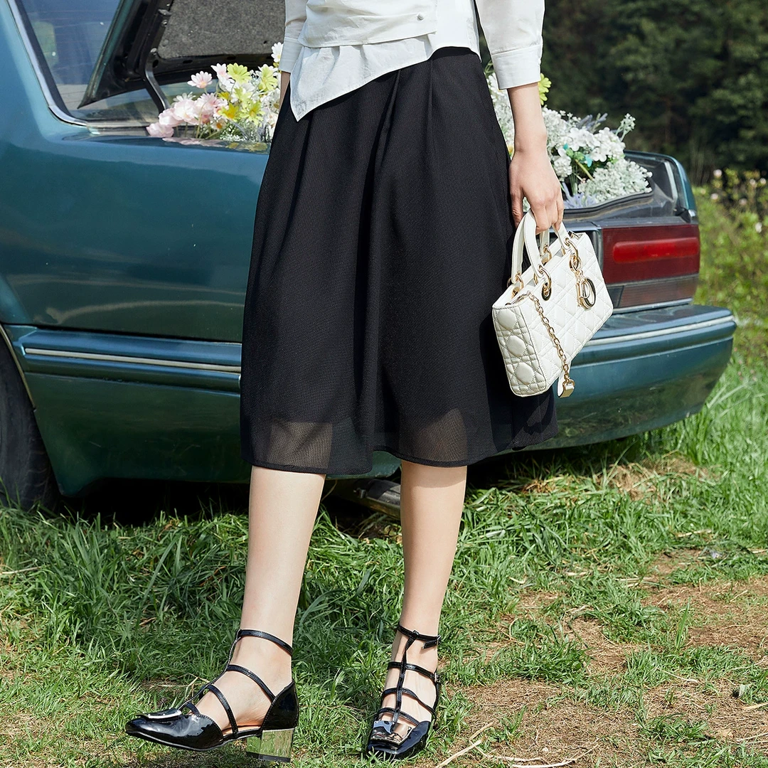 GOOBGS高腰网纱半身裙G3223171