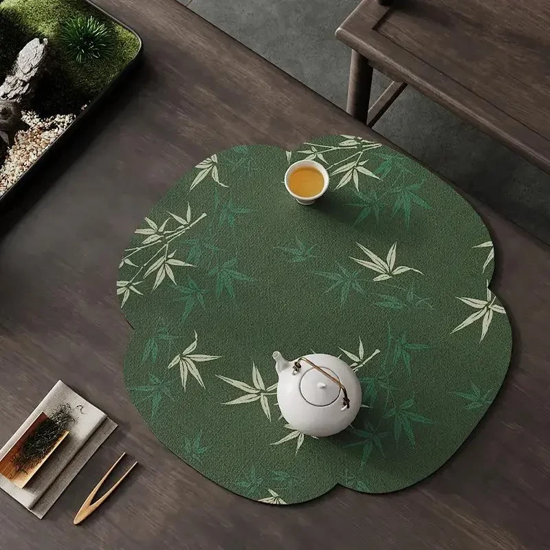 新中式禅意藻泥国风茶席防水吸水凉垫子干泡垫杯垫茶盘垫茶具配件