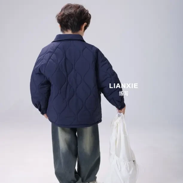 男童棉袄常规款冬季棉服时尚纯色