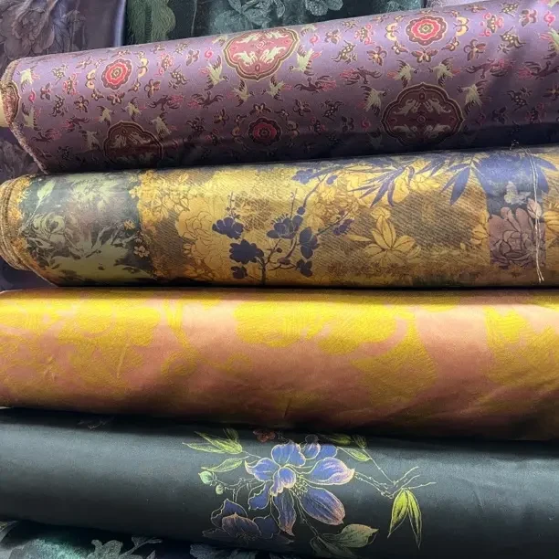 高端植物丝香云纱丝绸重垂面料服装用料