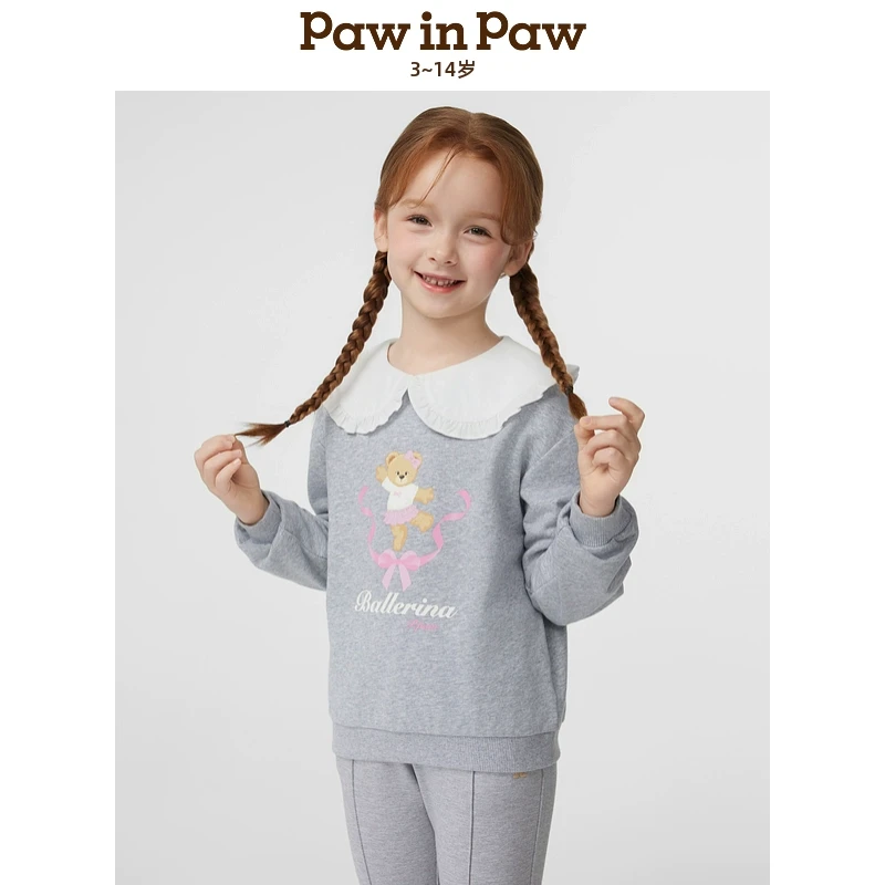 【索罗娜】PawinPaw童装25年春夏新款女童翻领长袖卫衣PCMAF2221E