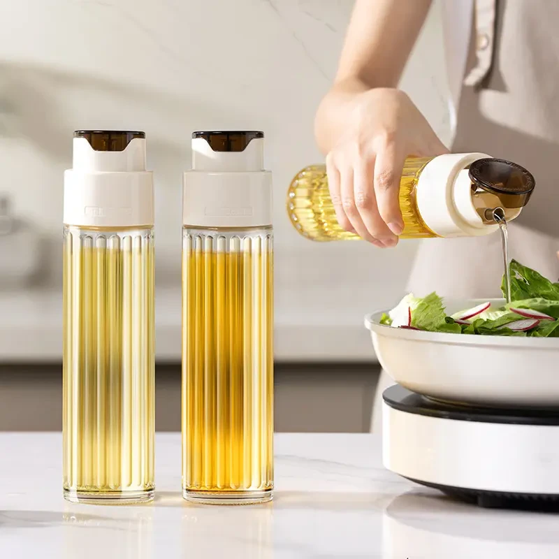 自动开合油瓶家用厨房玻璃油壶防漏大容量酱油醋调味瓶装香油罐壸