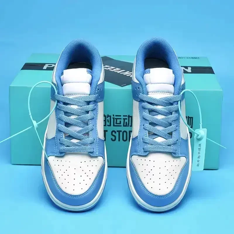 莆田空军一号情侣款鞋子克莱因蓝拼接休闲鞋蓝色潮流低帮时尚百搭