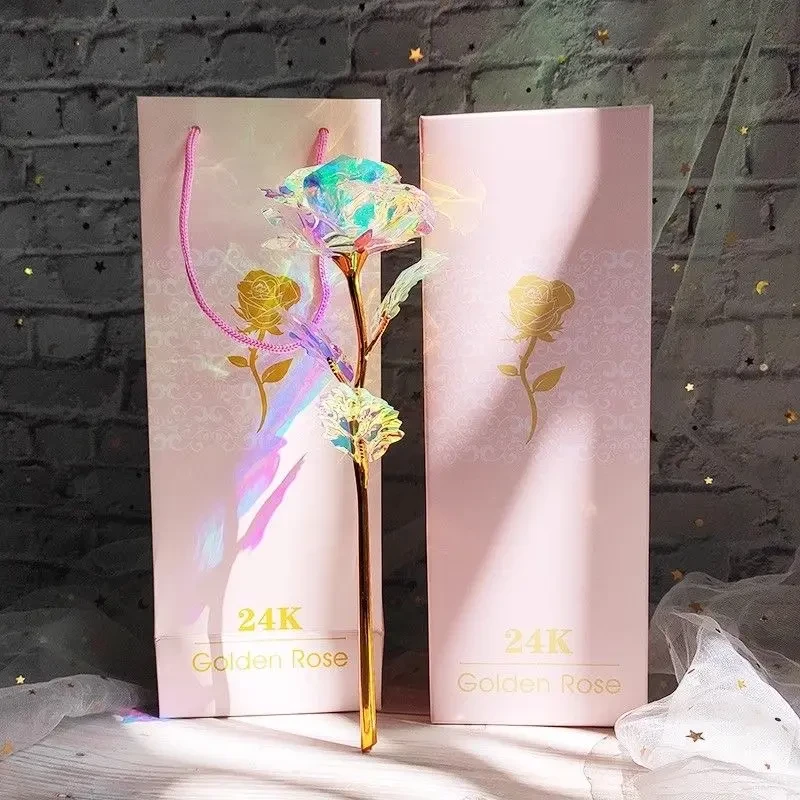 【MY】星空玫瑰永生花金箔玫瑰花浪漫情侣送女友七夕礼物