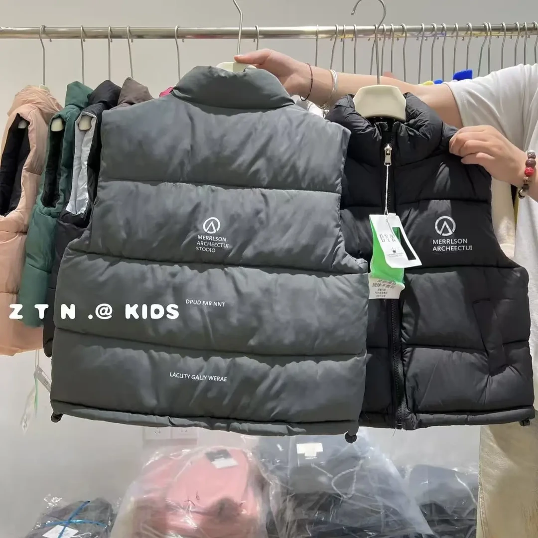 厚款休闲风常规款休闲男童马甲黑色中童时尚