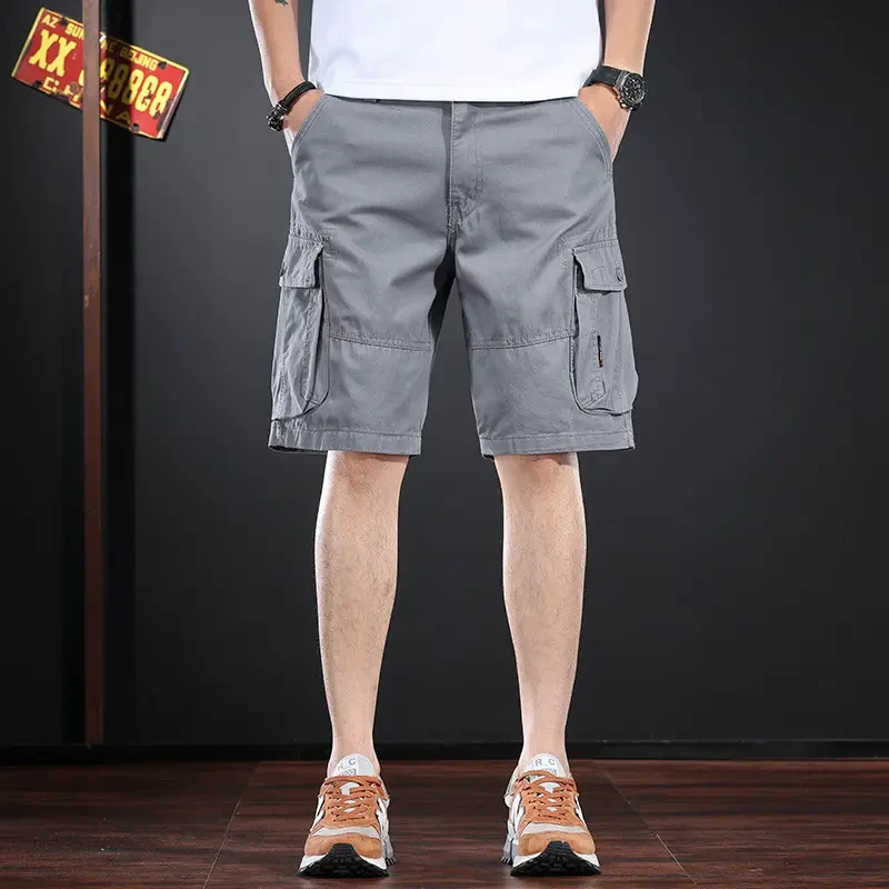 美式高端潮牌休闲短裤男2025新款夏季休闲中裤男士直筒宽松五分裤