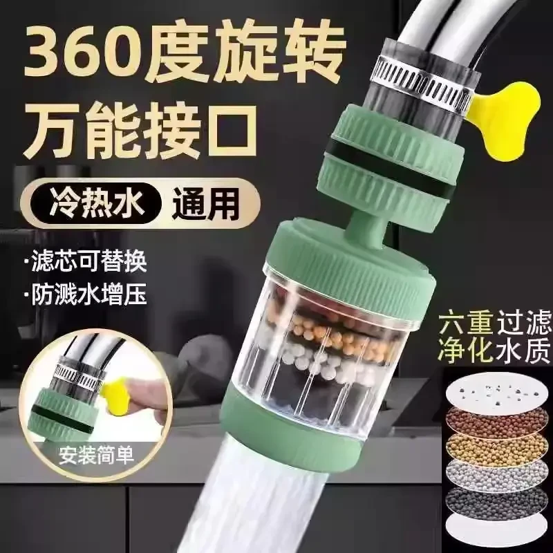 360°无死角旋转接口可拆洗水龙头过滤器家用自来水防溅花洒通用净