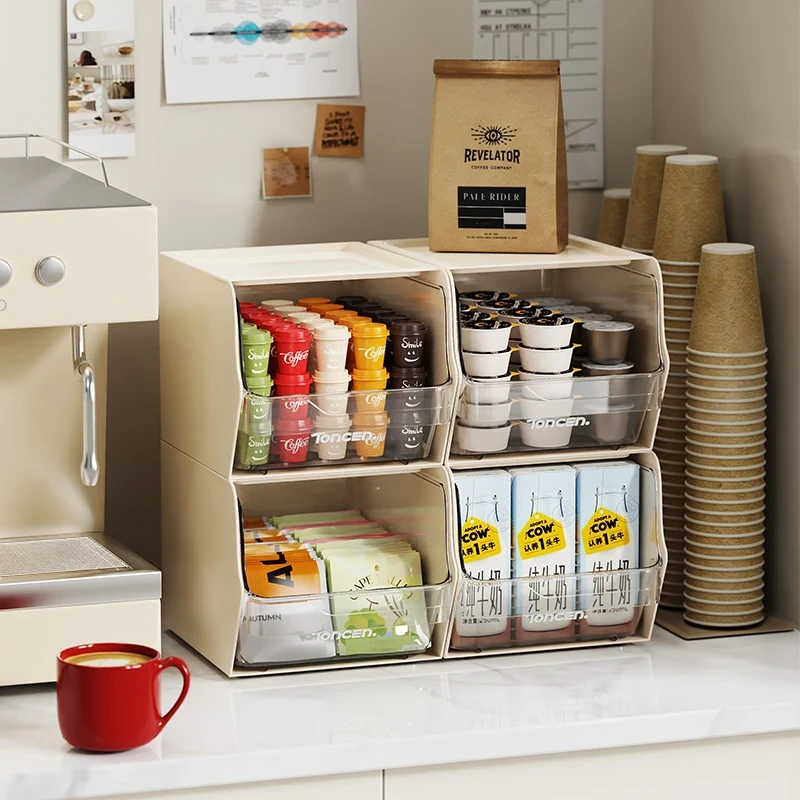 全疆包邮家用收纳盒收纳零食架可叠加办公室多功能咖啡茶包置物架