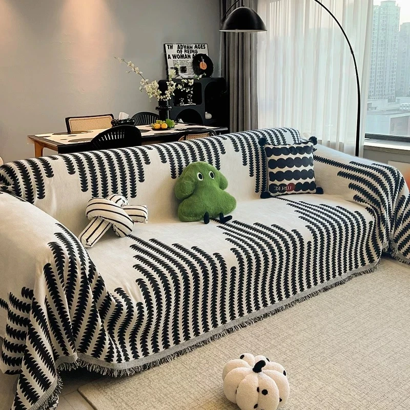 ins轻奢沙发盖布雪尼尔沙发巾防抓沙发套四季通用防滑沙发毯M