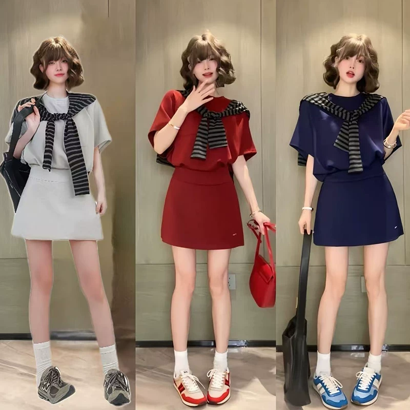 小个子开春韩系穿搭短裙学院风卫衣套装连衣裙女夏季2025新款爆款