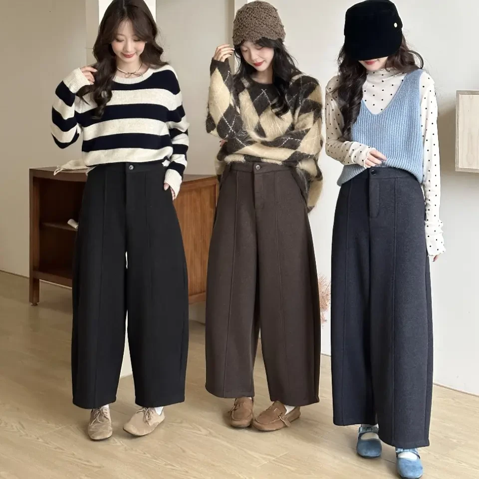 新疆包邮【yyc028】羊毛呢九分休闲裤