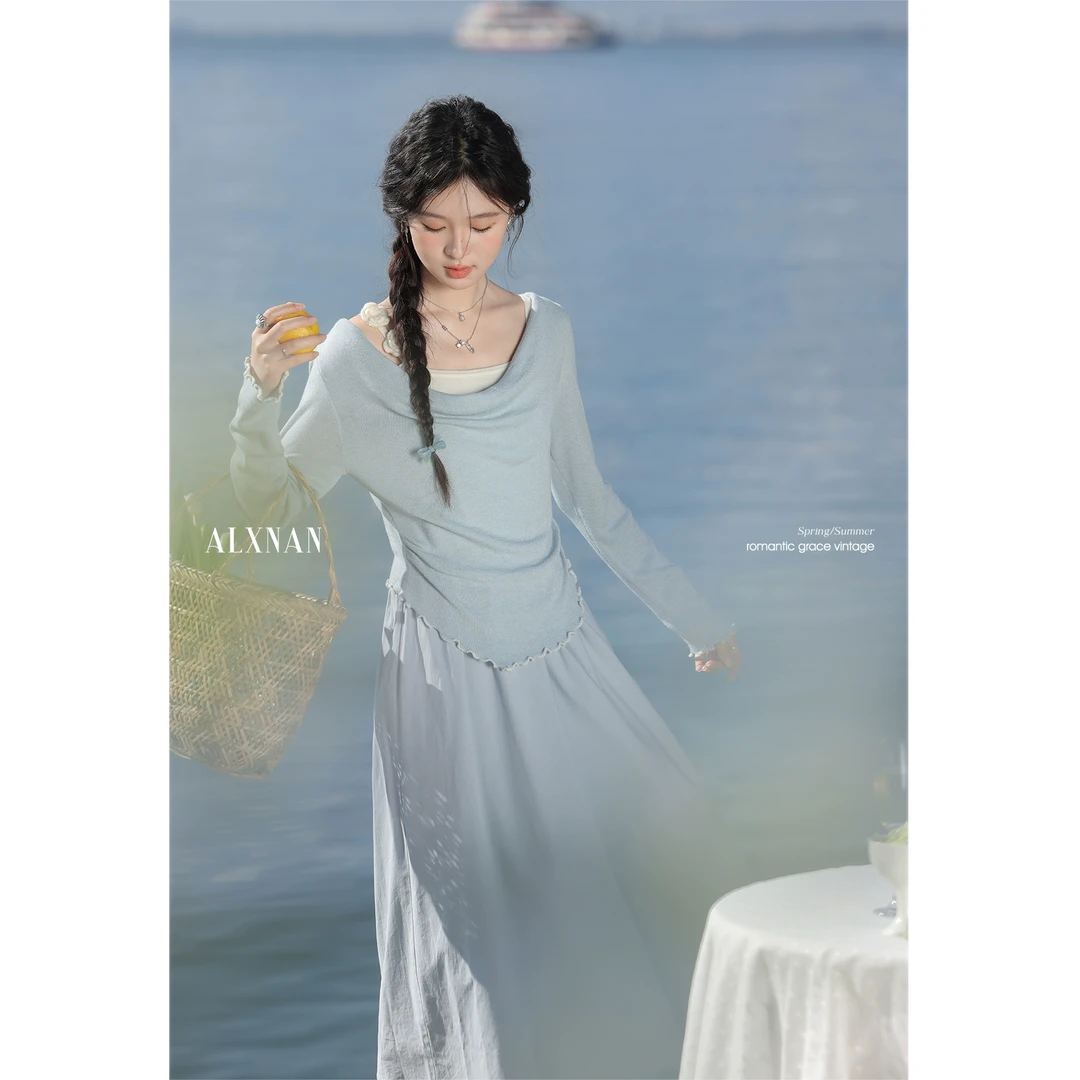 【粉丝福利】鹿向南「微风情书」毛针织衫吊带裙套装2025春季L52898