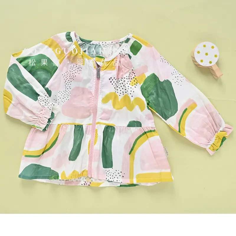 哎蔴蔴【六月浮力】夏季儿童薄外套9122551女小童满印纯棉空调服