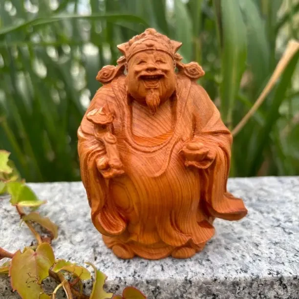 木福禄寿三星赐福木雕摆件精雕