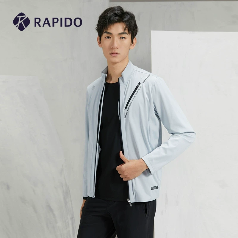 RAPIDO雳霹道春秋男子斜纹针织拉链休闲立领夹克外套CN3776G03