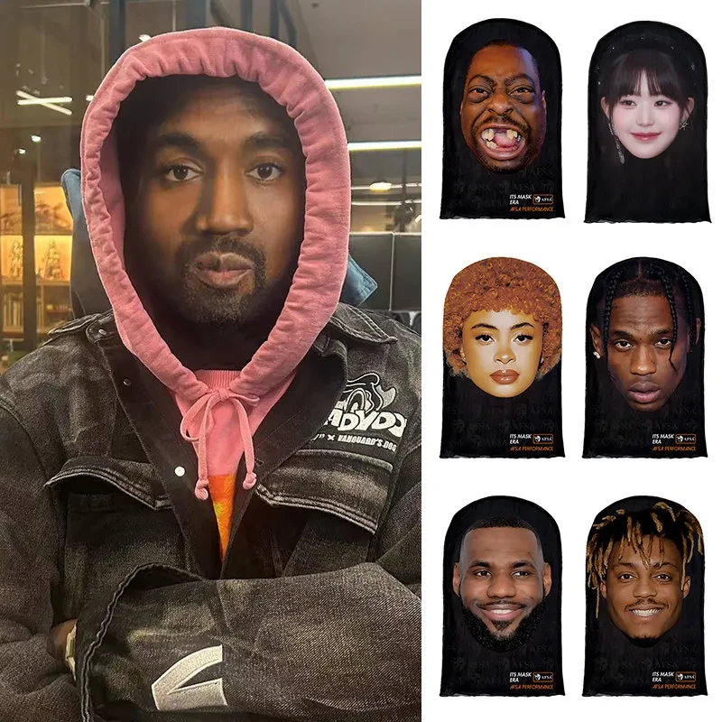 cosplay恶搞面具Kanye侃爷万圣节科比搞怪头套3D沙雕派对人脸面罩