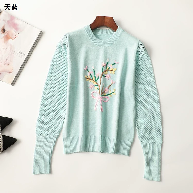 244894秋中长款长袖圆领针织衫新奇特超值品质女装