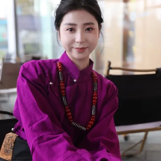 民族风情长袖上衣立领斜襟流苏设计多色可选