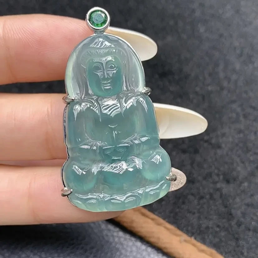 GY030天然翡翠A货高冰观音经典百搭多样性发精致轻奢设计